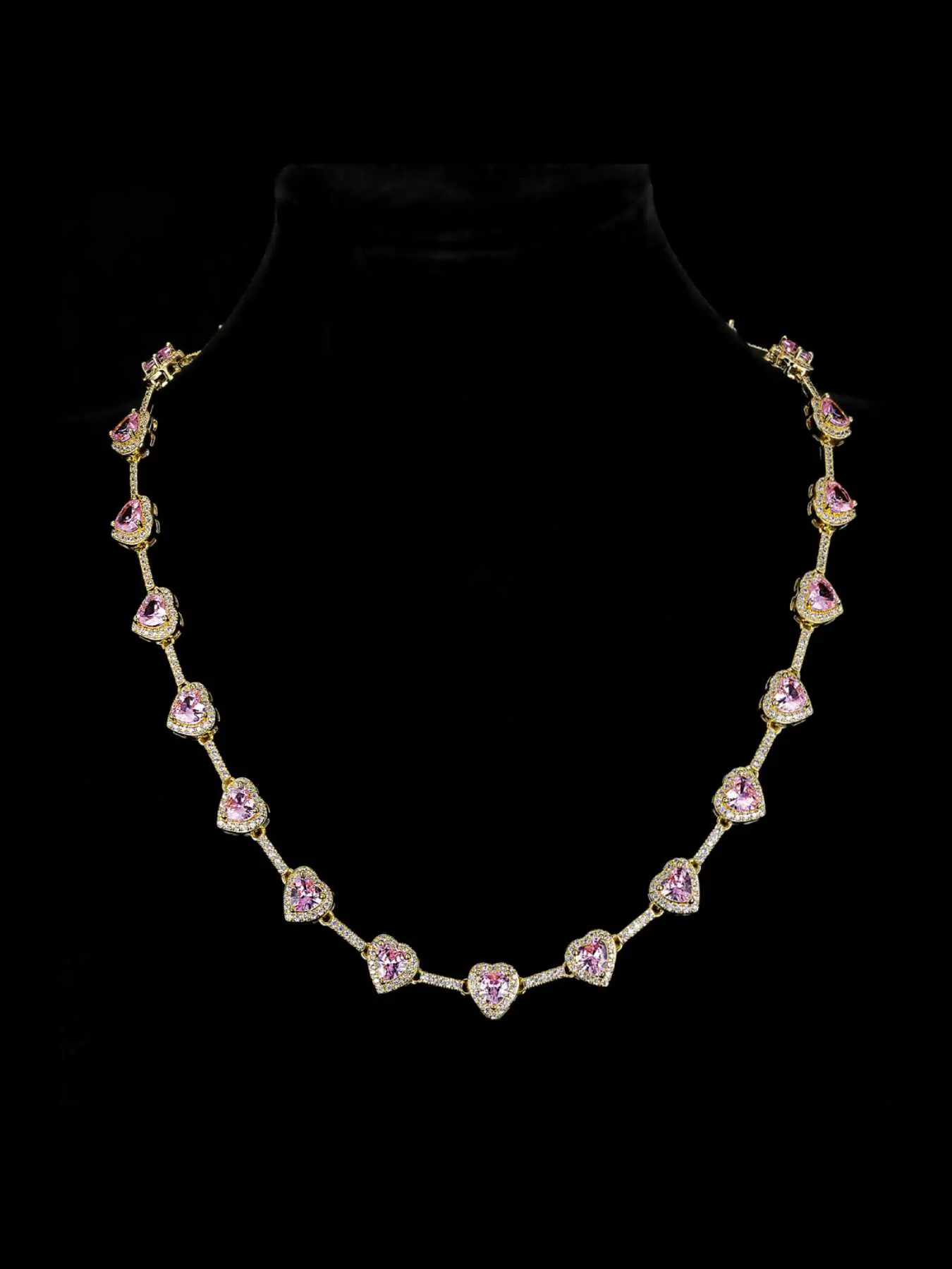 10mm Pink Heart Shaped Necklace, Heart Design Necklace, Fashion Jewelry for Party, Daily Clothing Decor, Trendy All-match & Exquisite Jewelry for Birthday Gift, Fashionable Jewelry