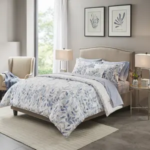 8 Piece Cozy Bed In A Bag Comforter with Complete Cotton Sheet Set - Trendy Floral Design All Season Cover, Decorative Pillow