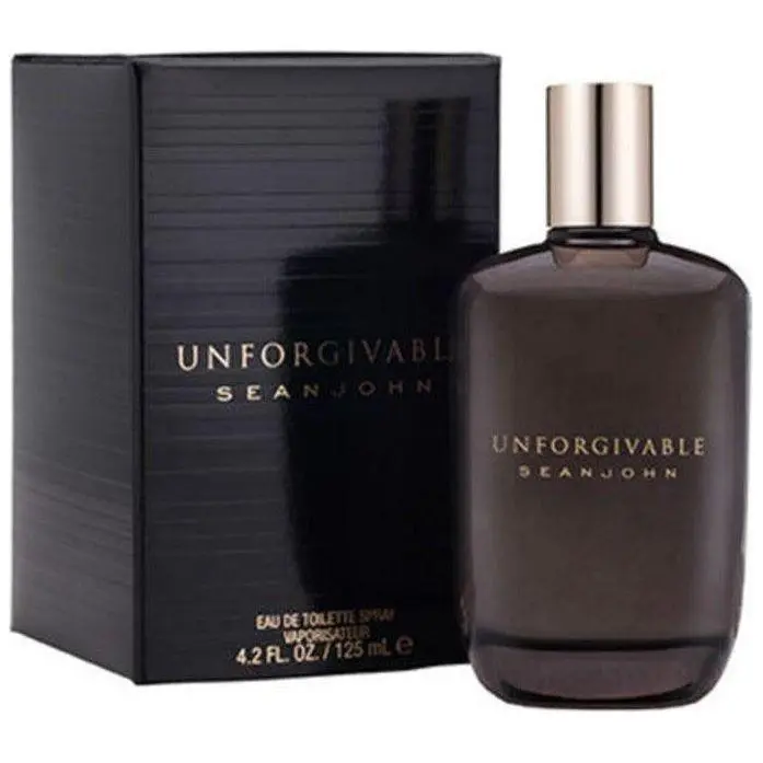 Sean John Unforgivable Men's Eau de Parfum Spray, Aromatic Signature Scent Cologne with Lemon, Amber & Cedarwood, 4.2 fl oz, Citrus Cedarwood Amber, Bold Elegant Fragrance, Citrus Woody Scent, Classic Luxury, Bold Passionate Fragrance