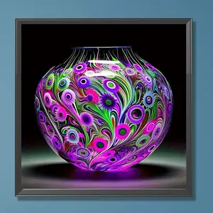 DIY Vase Paint by Numbers Kits Drawing Paintwork on Canvas 15.75x15.75inch Without Frame Canvas Oil Painting Number Painting for Beginners Adults Gift Home Wall Decor