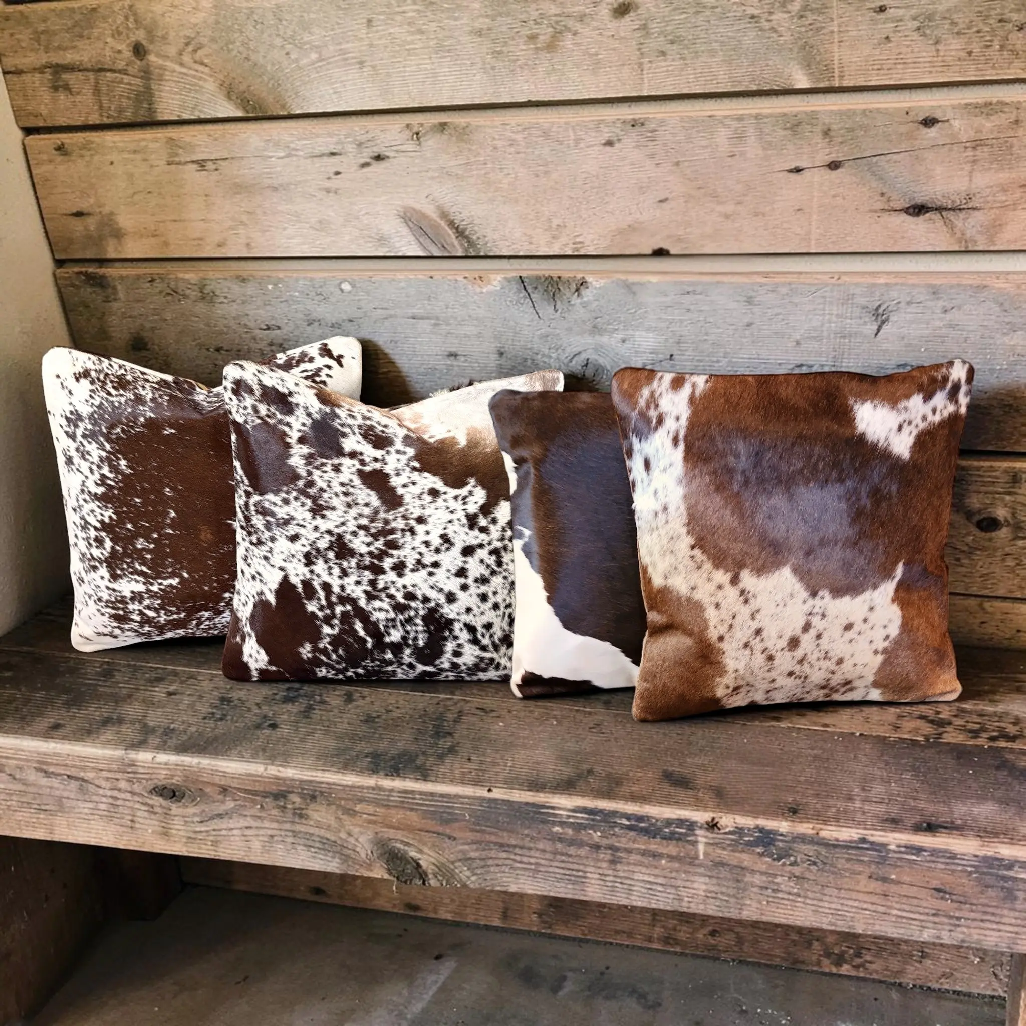 18x18 Genuine Cowhide Pillow Covers Chocolate Brown Double Sided Highlands Cowhide Pillow
