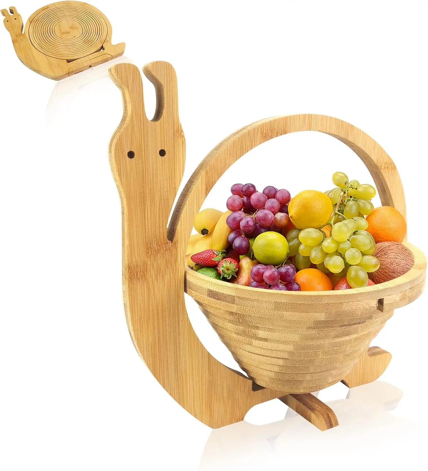 Foldable Fruit Basket Collapsible  Fruit and Veggie BasketF For Holiday Party (Snail)