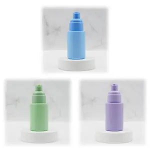 Set of 3 empty glass pump bottles are suitable for essential oil travel bottles, frosted glass foundation make-up bottles, refillable containers, leak proof