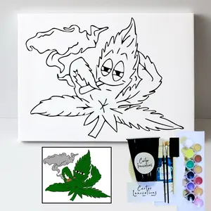 Stoned Stoner- Fourtwenty Puff and Paint Sketched Canvas