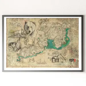 [Sale up to 50%] Full Red Dead Redemption 2 Map Of The States Poster Map Video Game Map Posters (NO FRAME)