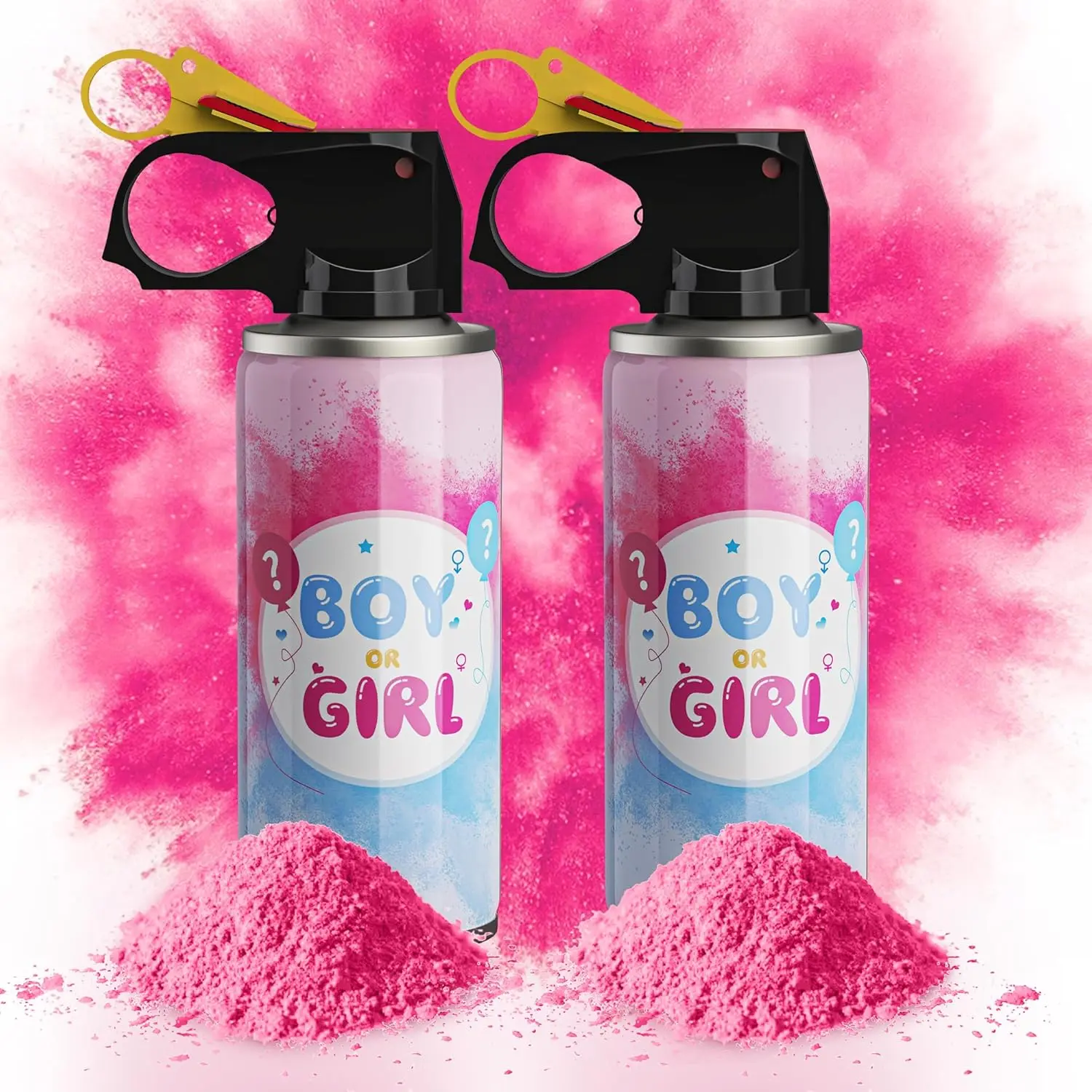 Gender Reveal Fire Extinguisher Color Spray Smoke – 2 Pink | Gender Reveal Spray Extinguisher – Colorful Powder Blast for Baby Showers, Parties, Celebrations & Photo Props,Baby Shower Baptism Party Decorations Supplies