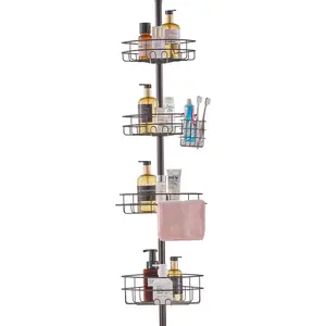 【fathersdaygift】VEVOR 56" to 114" High Shower Corner Caddy Tension Pole Rust-Proof Tension Pole