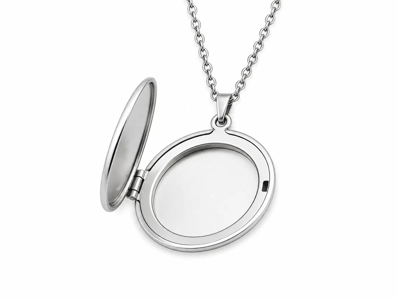 Custom Photo Insert Round Silver Locket Necklace | Keepsake Memory Stainless Steel Pendant Jewelry