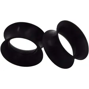 2 PC Extra Soft Silicone Flexible Ear Skin Tunnels Plugs Expanders Gauges Hollow Body Piercing 8G-25mm
