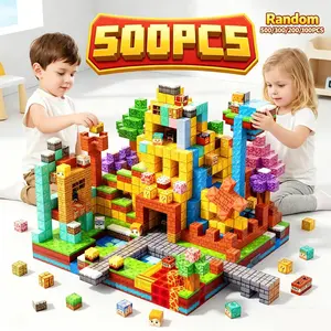 Magnetic Blocks-500/300/200/100 PCS Random Magnetic Building Blocks Set，3D Magnetic Tiles Stacking,Build Mine Magnet World Set,STEM Montessori Sensory Toys for Kids 4-8 Boys Girls,Creative Multi function Magnet Cubes,Educational Christmas Birthday Gifts
