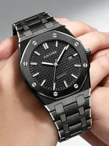 Men's Quartz Watch, Luxury Timepiece, Durable Design, Perfect Gift, Daily Use Essential, Analog Face, Zinc Alloy Case, Buckle Closure