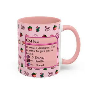 Girly Stardew Valley Mug, Stardew Valley Gift, Cute Pixel Art Coffee Cup.