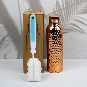 34oz Leak-Proof Pure Copper Reusable Water Bottle, Ayurvedic Stainless Steel Drinking Container, Ideal for Yoga, Fitness, Travel