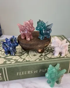 Winged Unicorn Pony Crystal Carvings