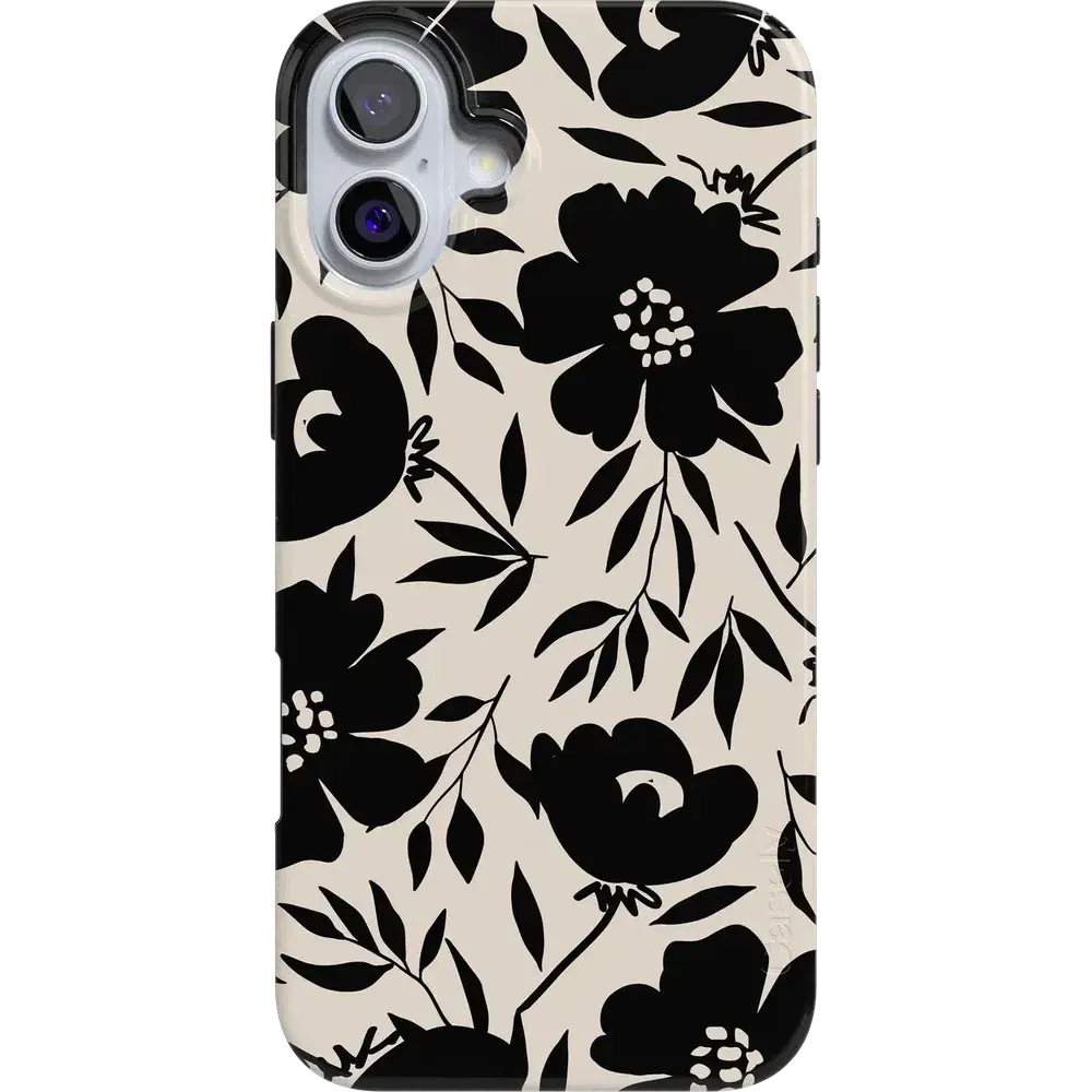 Casely iPhone 16 Case | Dark Fantasy | Contrast Floral | Compatible with MagSafe | Classic Ultra Thin Design