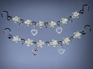 Silver flower croc chain  Minimal, cute, and customizable