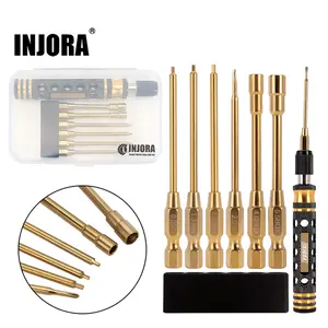 INJORA RC Tool Kit 6 in 1 Screwdriver Quick Change Allen Key Hexagon Screwdrivers for SCX24 Gladiator Bronco C10 JLU Deadbolt FMS FCX24 Micro Crawler Car
