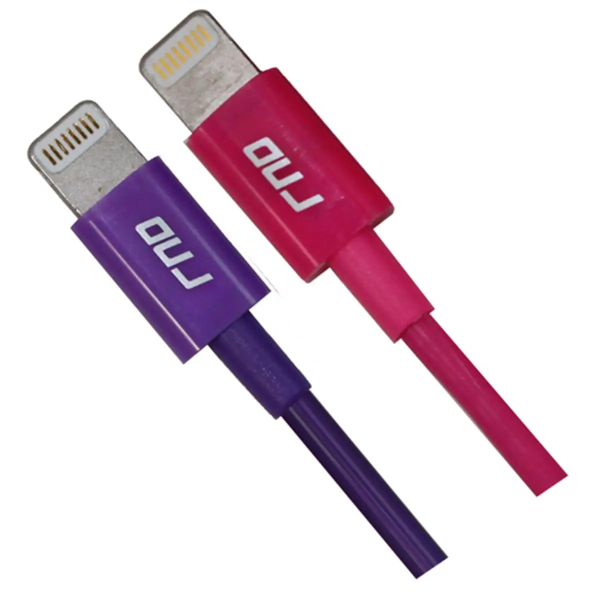 Apple Certified Lightning to USB iPhone-Compatible Cables (2-Pack, 1.5 ft) - 8-Pin Durable Slim Flex Plastic Charger, Kink Resistant, Charging & Data Sync for Smartphone & Mobile Devices, Purple & Pink Set