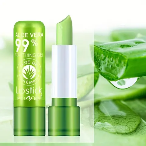 Aloe Vera Color Changing Lipstick, Gentle Magic Temperature Color Changing Lipstick, Suitable for All Occasions Lip Makeup, Girls & Women Makeup for Good Luck Moisture Moisturizing