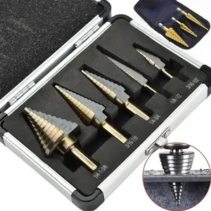 HSS COBALT Step Drill Bit Set, 50 Sizes Step Drill Bit Set with Aluminum Case/Pouch for Woodworking, Metalworking, Drilling, Concrete Drill Bit