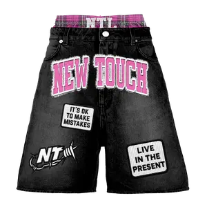 Black/Pink Double Waisted Jorts