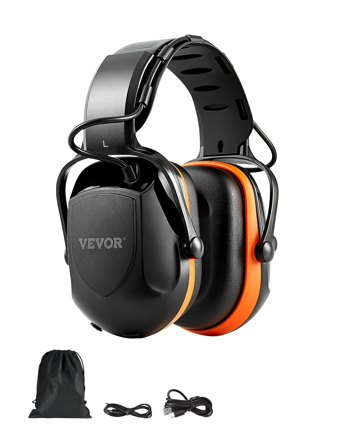 【Summerfinds】VEVOR Bluetooth 5.1 Adjustable Safety Earmuffs with 24dB NRR Noise Reduction, 33ft Range, Built-in 750mAh Lithium Battery & Comfortable Fit for Shooting, Construction