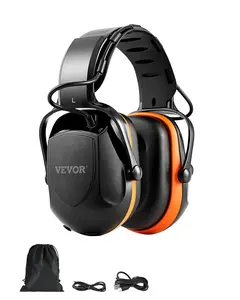 VEVOR Safety Earmuffs Bluetooth 5.1 Hearing Protection Ear Muffs NRR24dB Noise Reduction for Shooting Hunting Construction with 750mAh Battery & Comfortable Fit