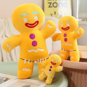 Ins New Product Cute Gingerbread Man Doll Cartoon Anime Cookie Man Plush Toy Soft and Fluffy Girl Doll