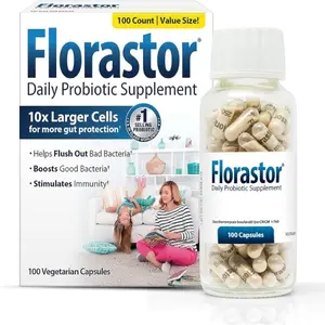 Probiotics 100 Capsules - Digestive & Immune Health Supplement with Saccharomyces boulardii CNCM I-745 for Gut Balance - Vegetarian Formula - Value Size