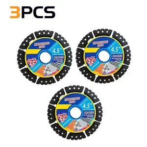 3-Pack Professional Durable Metal Cutting Blades, 4.5-Inch Precision Cutters for Steel, Stone, Marble, Concrete, Multi-Functional Tool Accessories