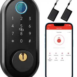 Keyless Entry Door Lock Biometric Fingerprint Smart Deadbolt, Electronic Digital Bluetooth Keypad , Smart Locks for Front Door, IC Fob & App Control Icfob Frontdoorlock Frontdoorlock
