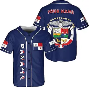 Personalized Panama Baseball Jersey Camisa Shirt, Panamanian Flag Jersey, Panama
