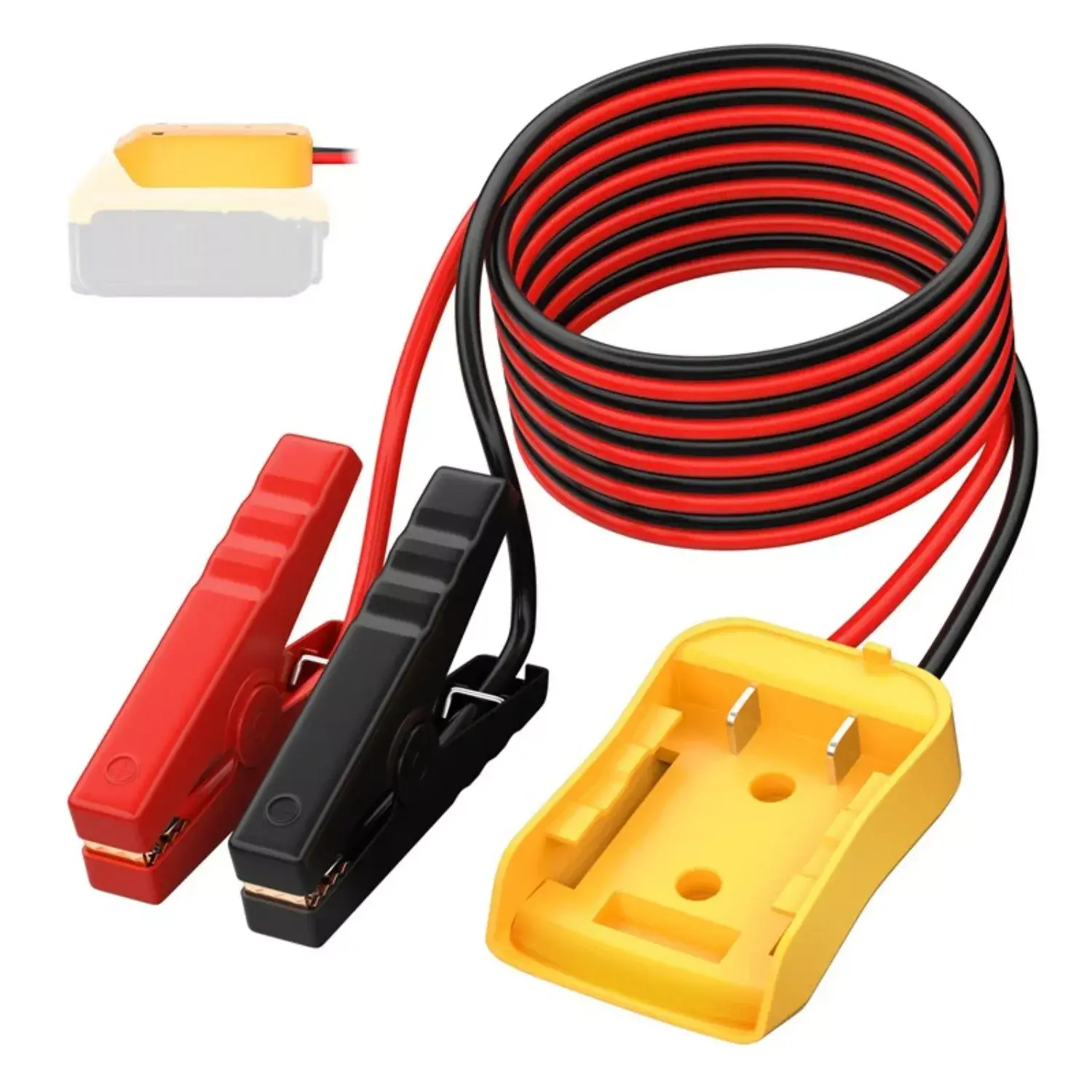 12AWG Jumper Cable Clamps for De walt 20V Battery, 6FT Portable Battery Jumper Starter Automotive Booster Cables Power for Car Jump Starting Using Tool
