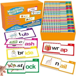 Hatwoo 30 Read And Rhyme Flip Books, Word Family Flip Books, Read And Rhyme Flip Cards, ABC Vocabulary Flashcards, Learn to Read Phonics Cards, Fun Reading Sight Word Flash Cards for Learning Activities