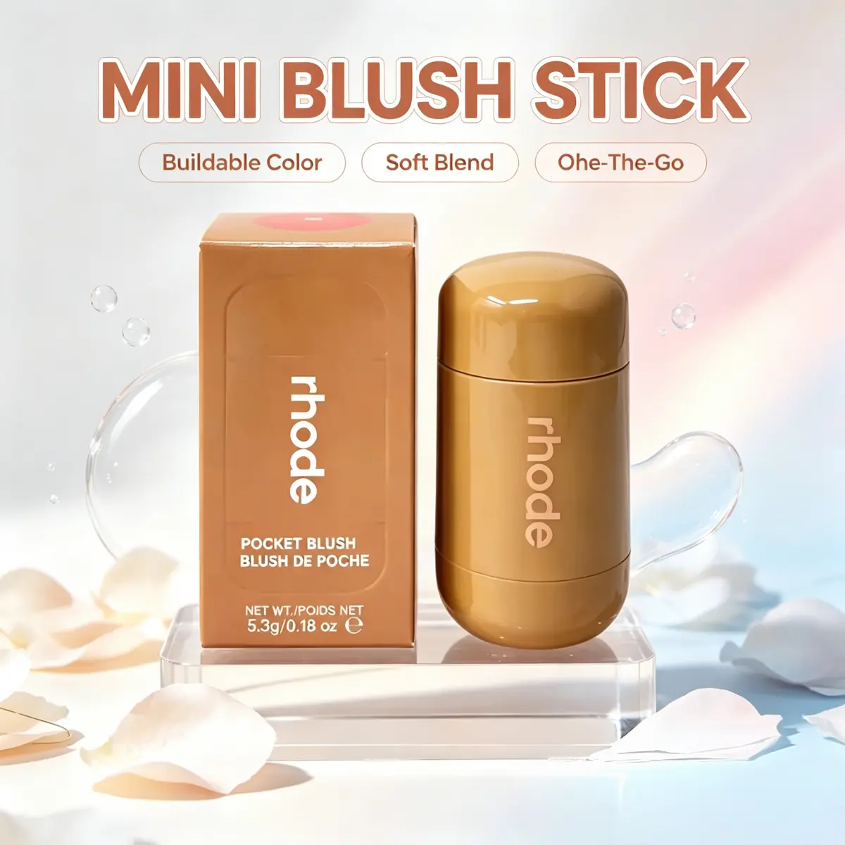 Buildable Natural Glow, Long-Lasting Cheek & Lip Tint, K-Beauty,Pocket Blush Cream Blush Stick, Multi-Use Cheek Lip Tint, Natural Creamy Blush for All Skin Tones, 6 Shades Available