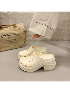 2026 Summer EVA Chunky Heels Sandals for Women Fashion Closed Toe Platform Clogs Shoes Woman Thick Sole Anti Slip Beach Slippers