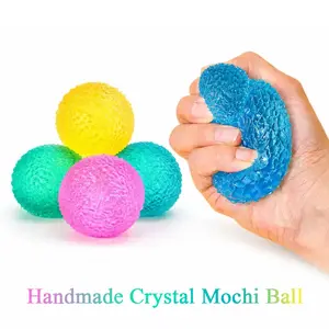 Handmade Crystal Mochi Ball Squish Toy Soft Stress Relief Fidget Sensory Play Set for Relax & Gifting