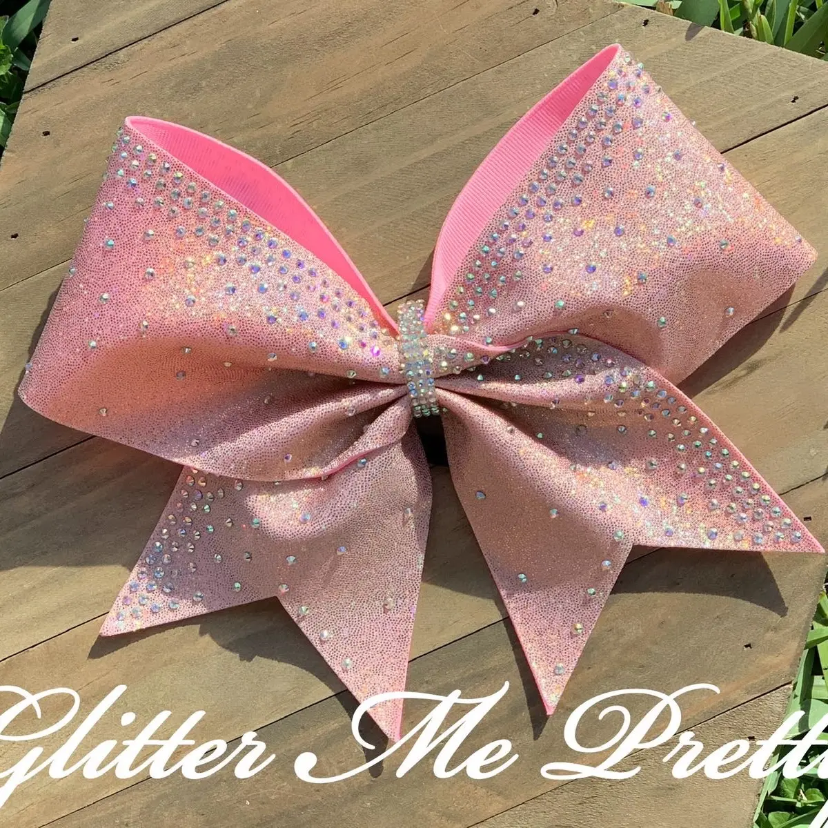 Cheer Bow Rhinestone Custom Team Competition Rose Gold Bow