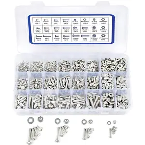 1200 count Machine Screw Assortment Kit,  Phillips Pan  #4-40#6-32#8-32#10-24 Assorted Nuts  and Flat Washers Set, 304 Stainless Steel Hardware Assortment with Storage Case