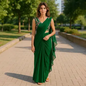 Ready to wear viral Boutique sari and blouse set