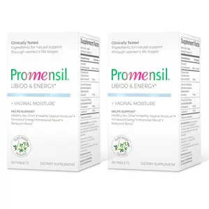 Promensil Libido & Energy 2-Pack for Women - Improved Mood Confidence Vitality & Energy Support - 60 Tablets Each - Dietary Supplement for Healthcare