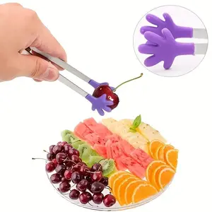 [Silicone Mini Tongs] 5-Inch Hand-Shaped Food Tongs - Colorful Tongs Used for Holding Food, Ice Cubes, Fruits, Sugar, BBQ - Kitchen Small Appliances