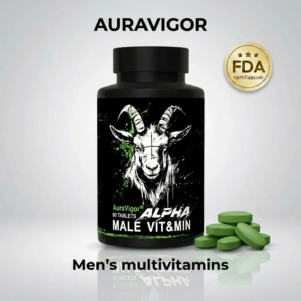 Auravigor Men's 30+ 23-In-1 Natural Multivitamin Supplement Stack - Tongkat Ali, Lycopene - Prostate, Testosterone, Stress Support - 60 Count Muscle & Body Health Daily Supplemental Nutrition Support