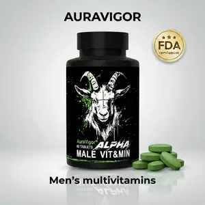 Auravigor  Men 30+ 23-In-1 Multivitamin With Tongkat Ali & Lycopene For Prostate, Testosterone, Stress & Bone Support, 60 Count, Healthcare, Dietary Supplement, Overall Wellness, Fitness