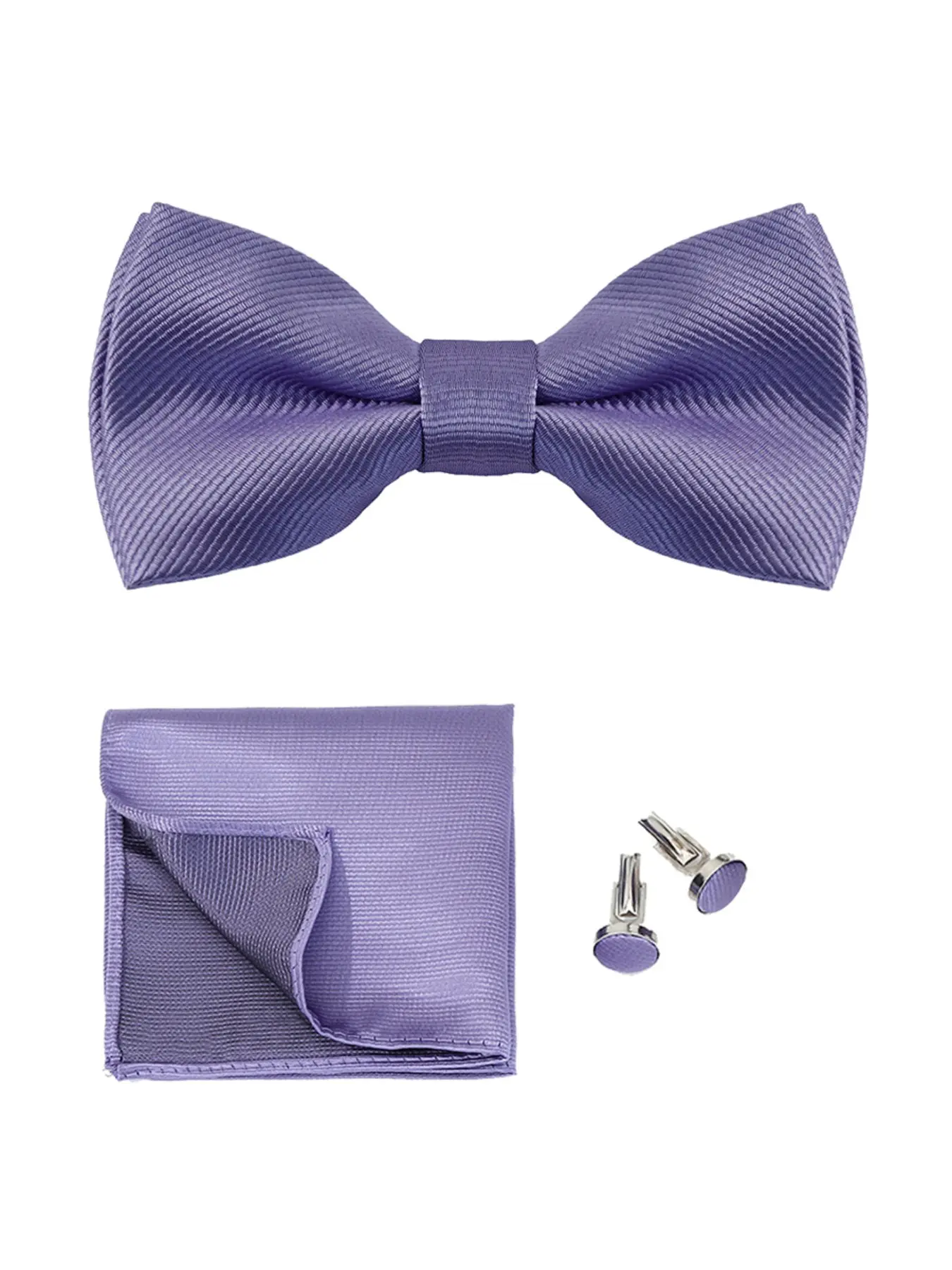 Men's High-End Bow Tie Set, Casual Elegant Tie, Plain Ties, Pure Color Business Wedding Host Bowtie, Square Scarf Cufflinks Fashion Shirt Western Wear Accessories