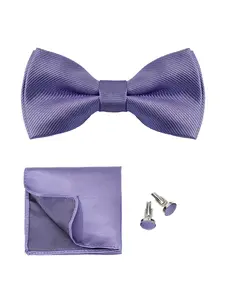 Men's High-End Bow Tie Set, Casual Elegant Tie, Plain Ties, Pure Color Business Wedding Host Bowtie, Square Scarf Cufflinks Fashion Shirt Western Wear Accessories