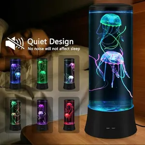 7-Color Setting Jellyfish Tank Lamp Quiet Design Ideal for Home Office & Children's Gift Customizable Ambiance Versatile Functional Decor