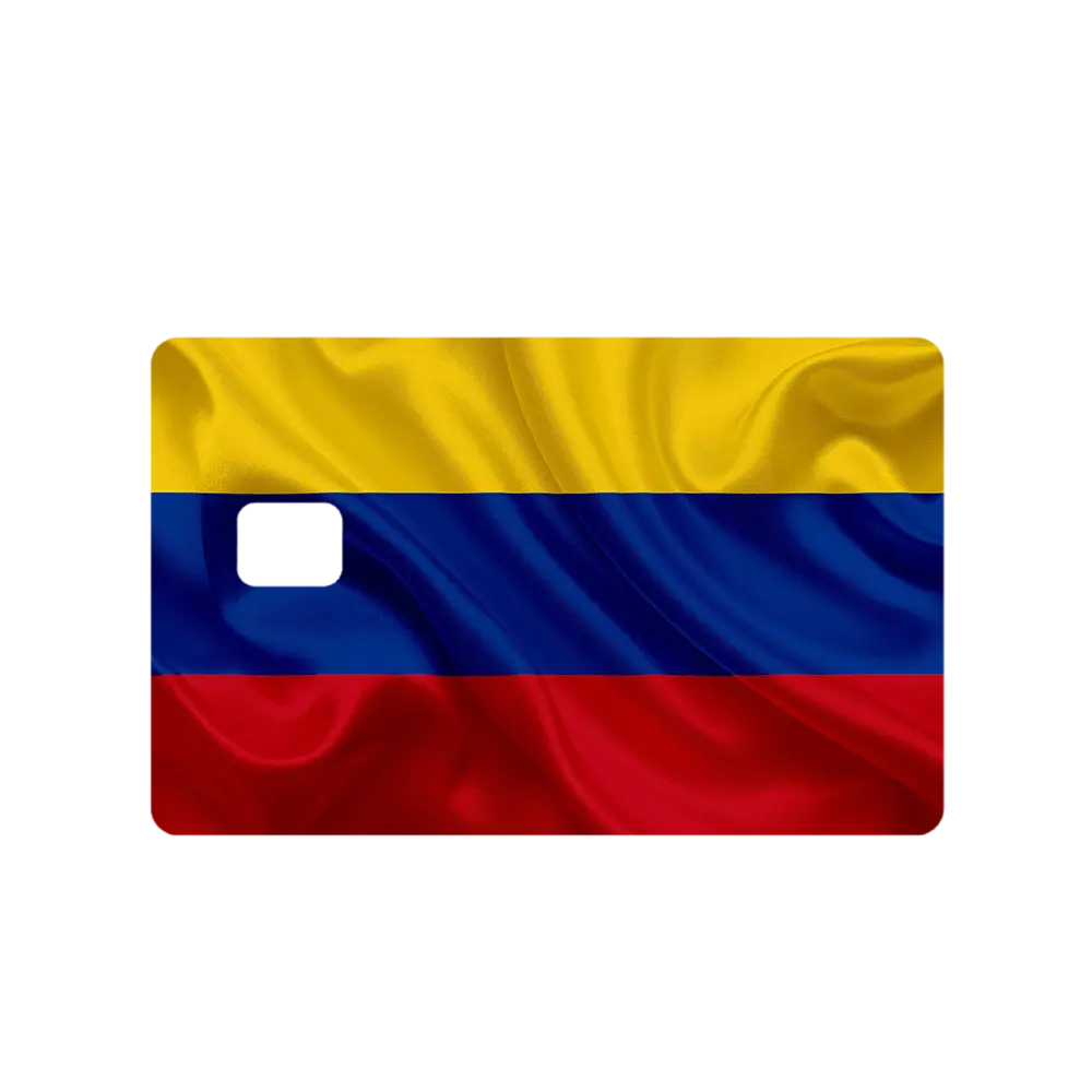 Custom Adhesive Stickers Columbia Flag Credit Card Sticker - High Quality, Waterproof, Stain Resistant, Patriotic Decor, Vinyl Sticker