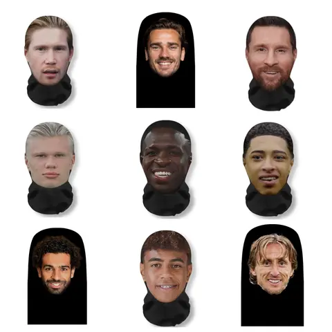 Adult Full Face Mesh Breathable Funny Hyper Realistic Face Mask - Lightweight Stretchable Accessory for Soccer Fans, Halloween Party Cosplay Costume Gift