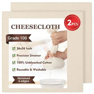 36x36 In 2PCS Reusable Cheese Cloths for Straining,100 Grade Ultra Fine 100% Unbleached Cotton - Reusable Unbleached Cotton Strainer for Cooking, Baking, Juicing, and Cheese Making summerwins
